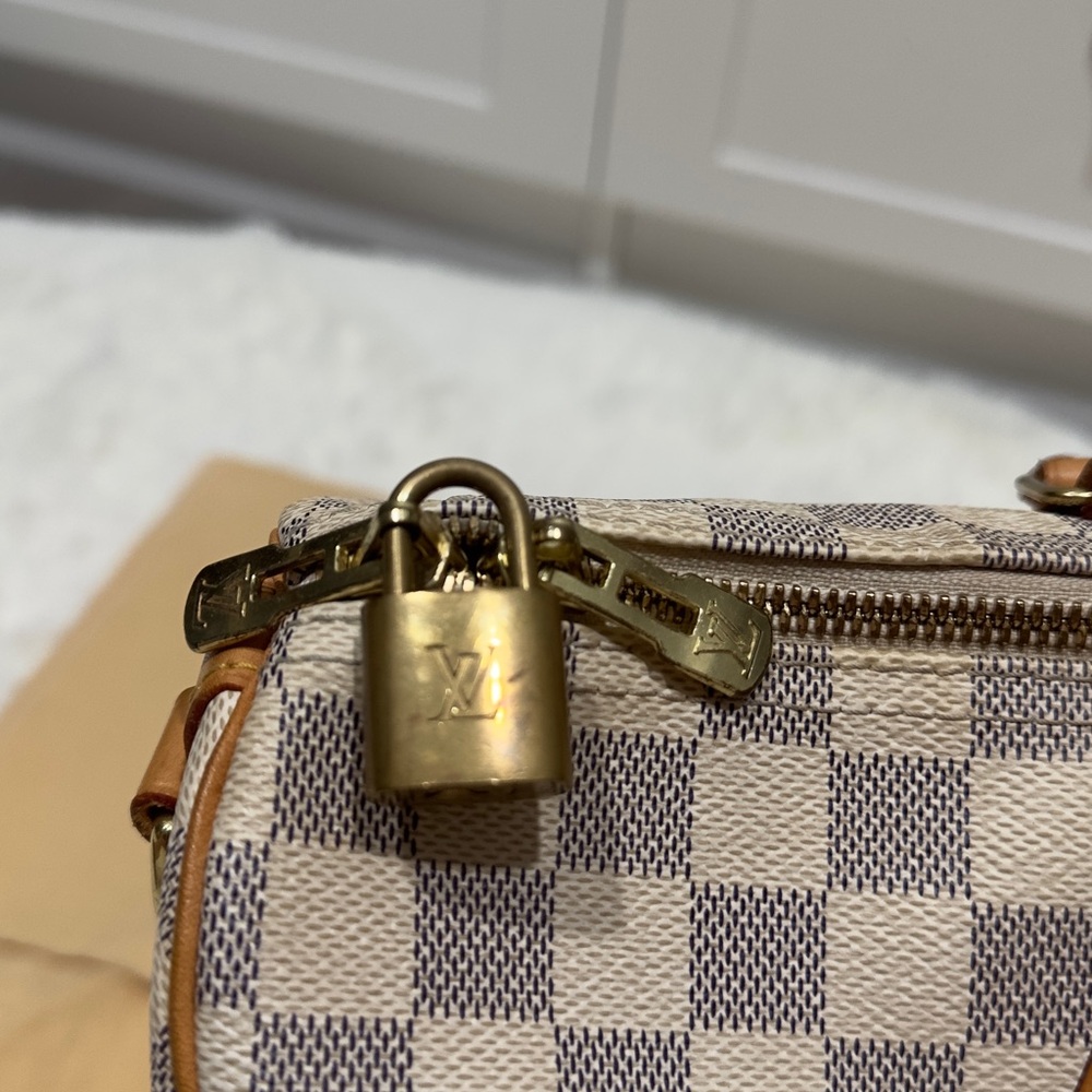Louis Vuitton Damier Azur Satchel - Cream and Tan 35 - Picture 13 of 16